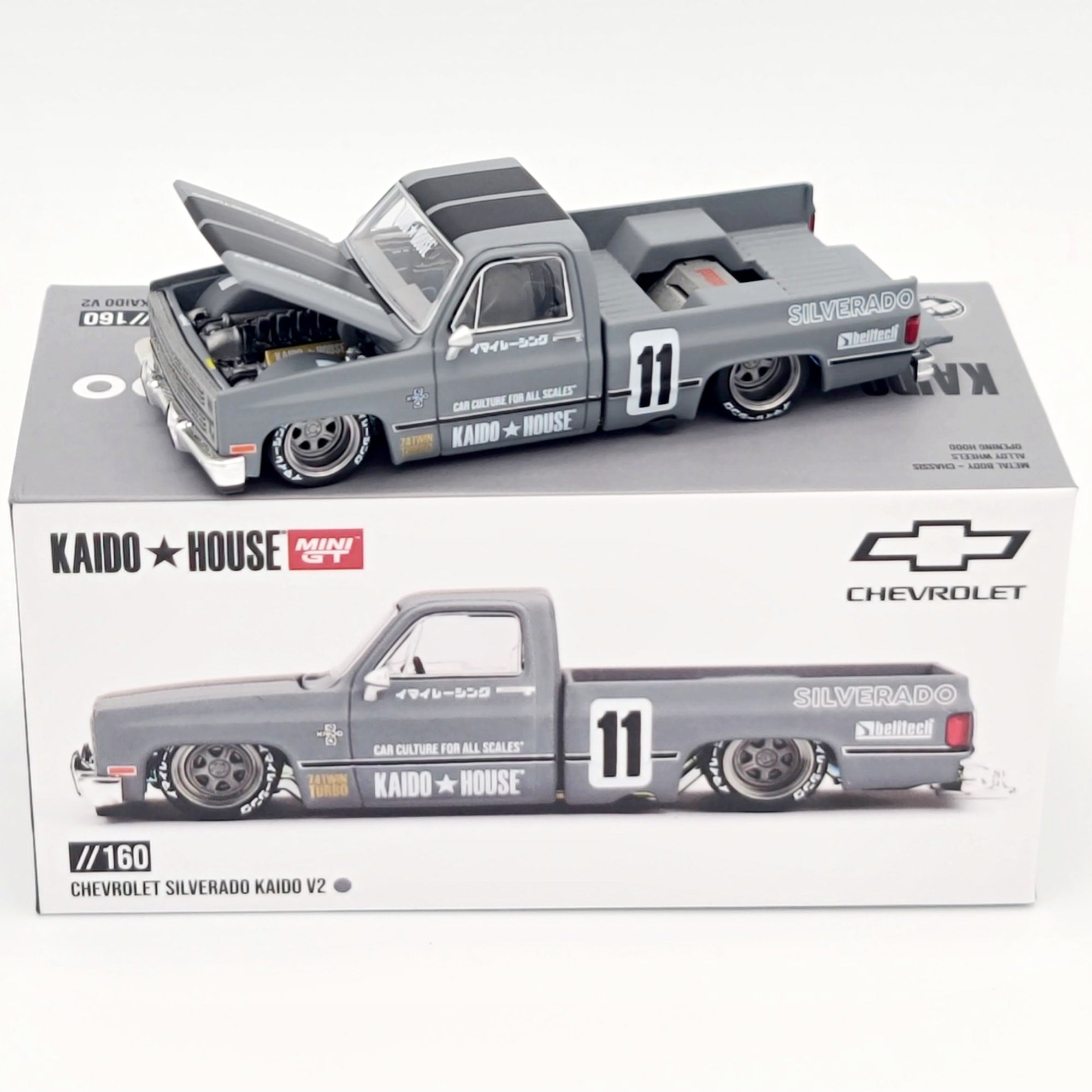 Kaido House x Mini GT '83 Chevrolet Silverado Kaido V2 - 1:64, Gray (2025 Limited Edition)